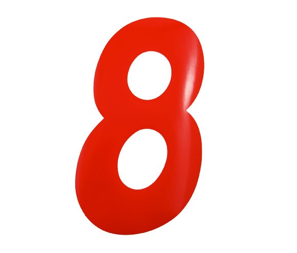 Number Sticker Red