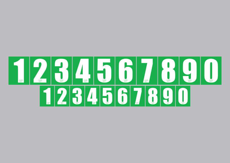 Sticker Number White/Green Set
