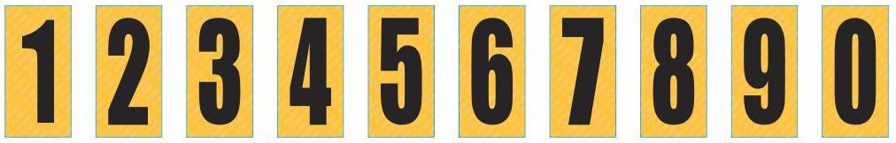 Number Sticker Black on Yellow
